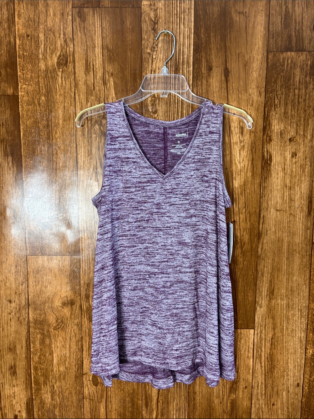 NWT Sonoma Heathered Mauve V-Neck Tank Top